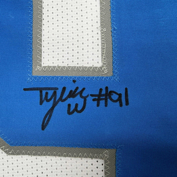 Autographed/Signed Tyleik Williams Detroit White Jersey Beckett BAS COA
