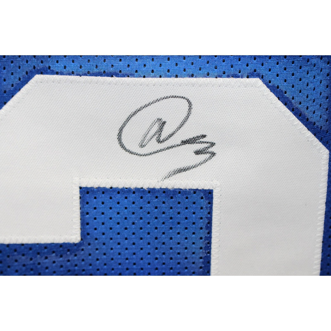 Abdul Carter Autographed Pro Style Sz XL Blue Jersey Beckett Witness 56890