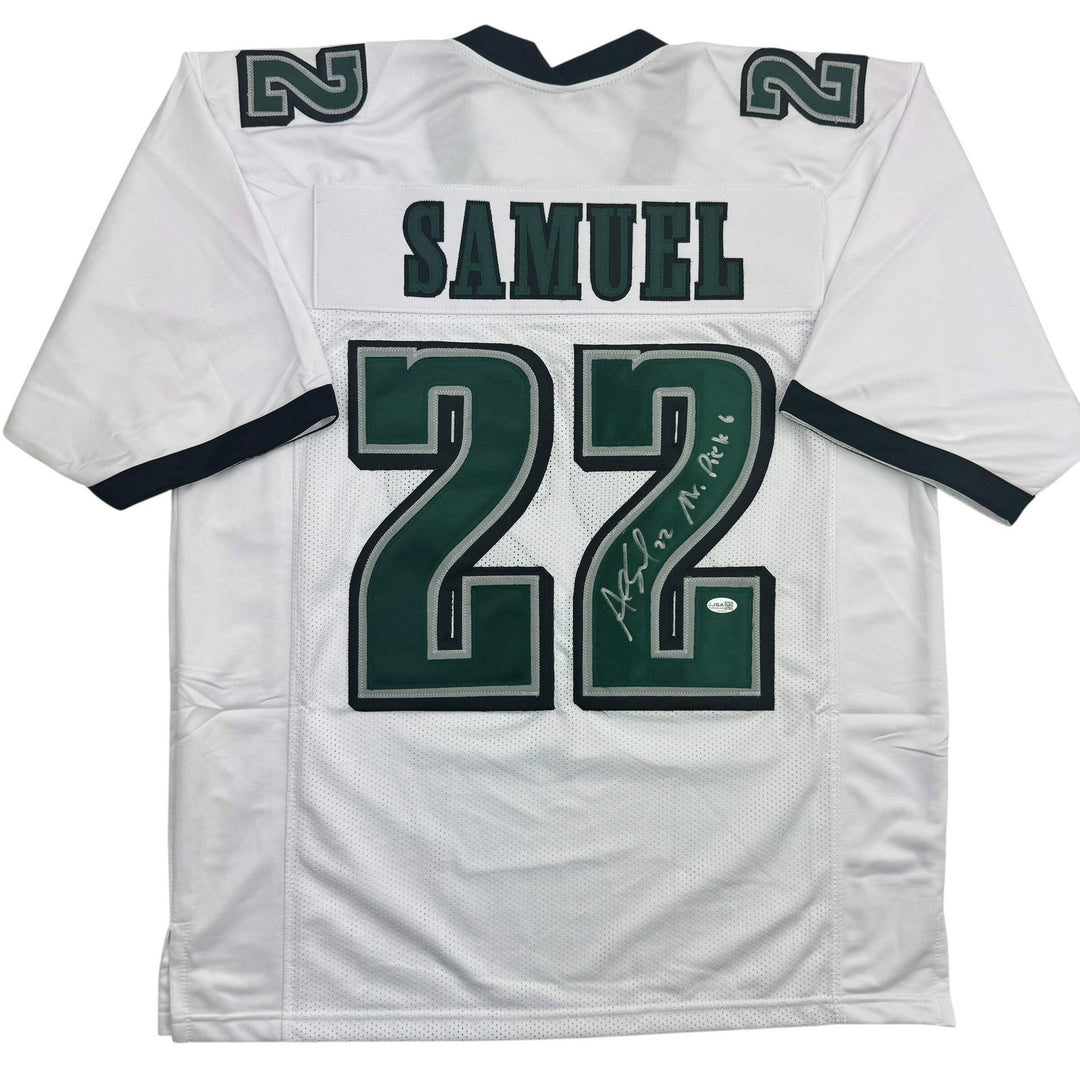 Autographed/Signed Asante Samuel Sr. "4x Pro Bowl" White Jersey JSA COA