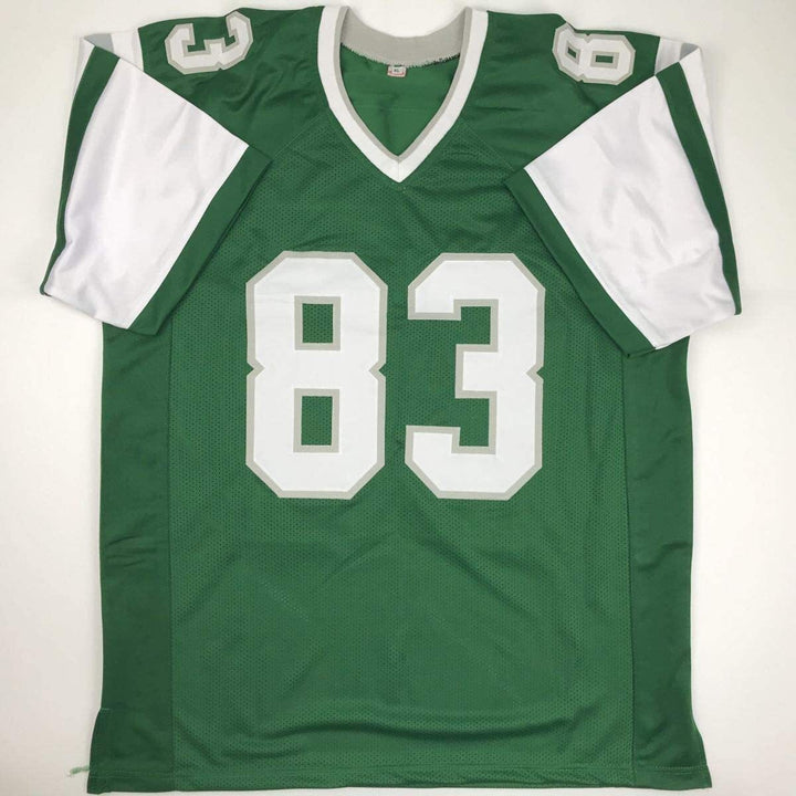 Autographed/Signed VINCE PAPALE Philadelphia Green Football Jersey JSA COA Auto
