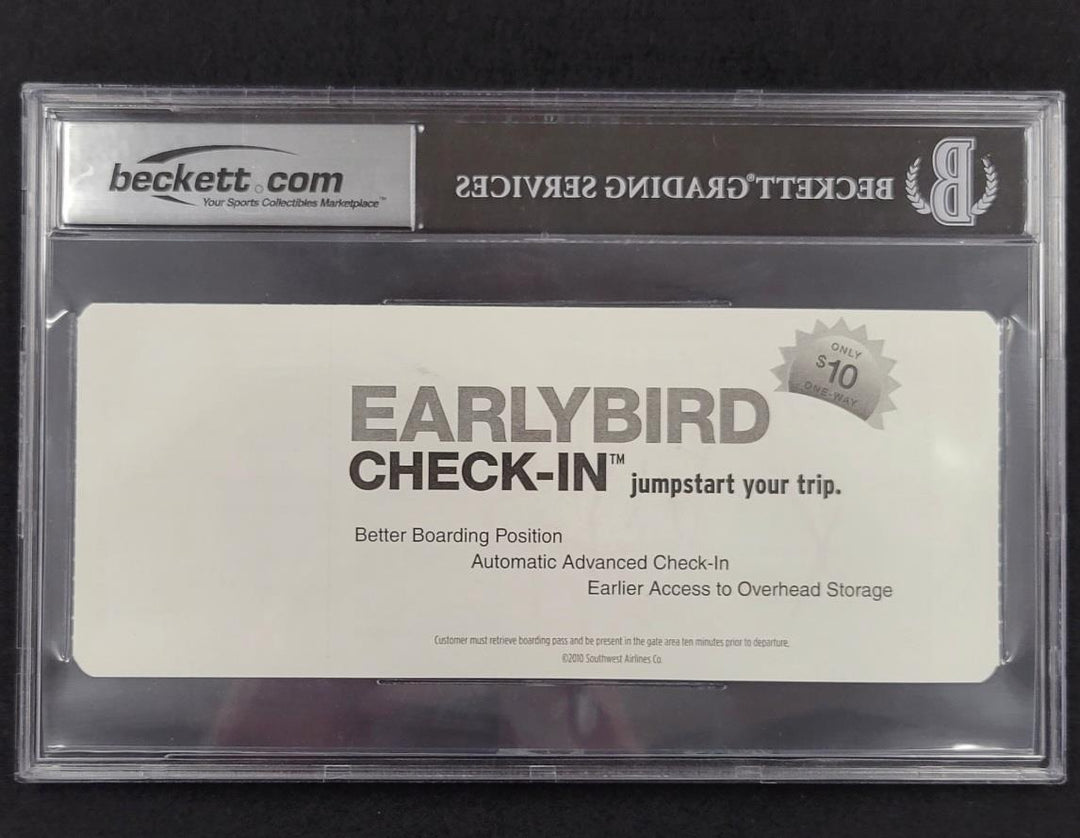 Keyshawn Johnson signed Personal Flight Boarding Pass autograph auto BAS Beckett