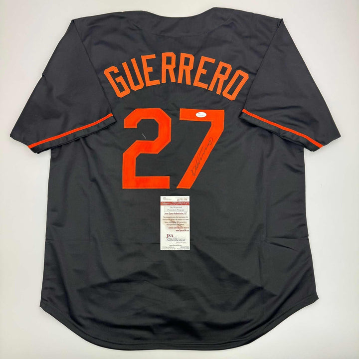 Autographed/Signed Vladimir Guerrero Baltimore Black Jersey JSA COA