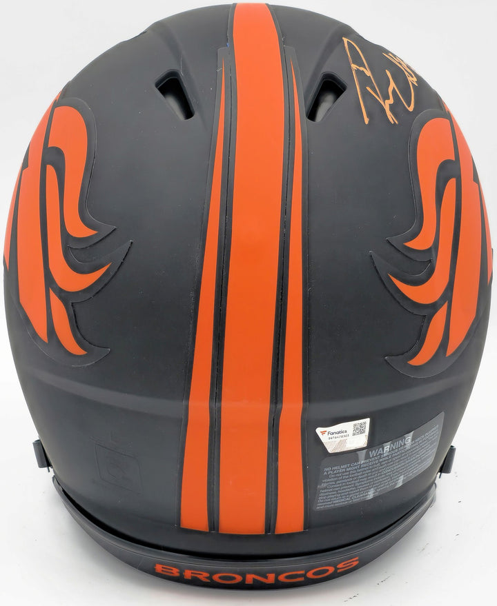 Russell Wilson Auto Broncos Eclipse Black Full Size Auth Helmet Lets Ride