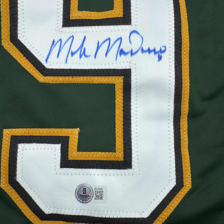 Autographed/Signed Mike Modano 99 Cup Dallas Dark Green Jersey Beckett BAS COA
