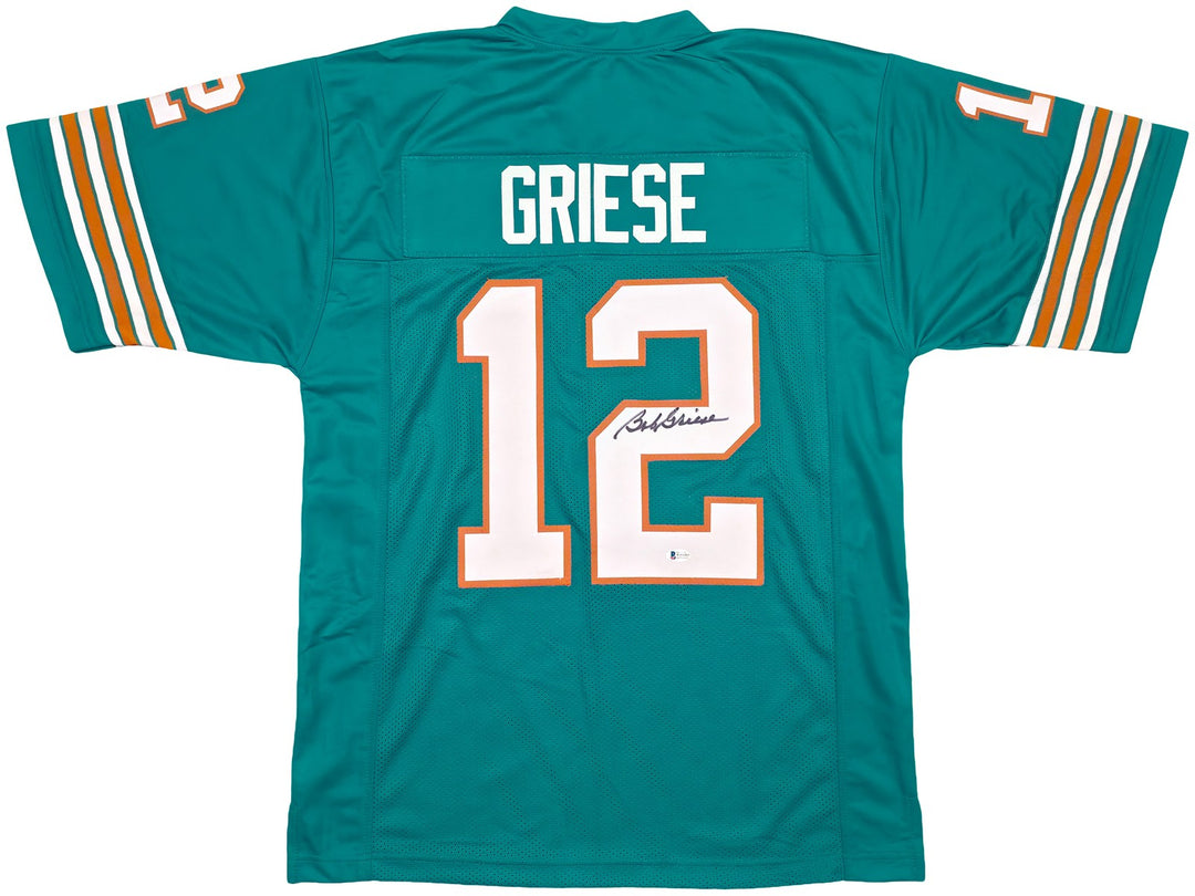 Miami Dolphins Bob Griese Signed Teal Jersey Beckett Witness