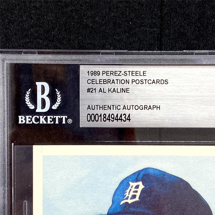 Al Kaline signed 1989 Perez-Steele Postcard #21 autograph auto ~ Beckett BAS