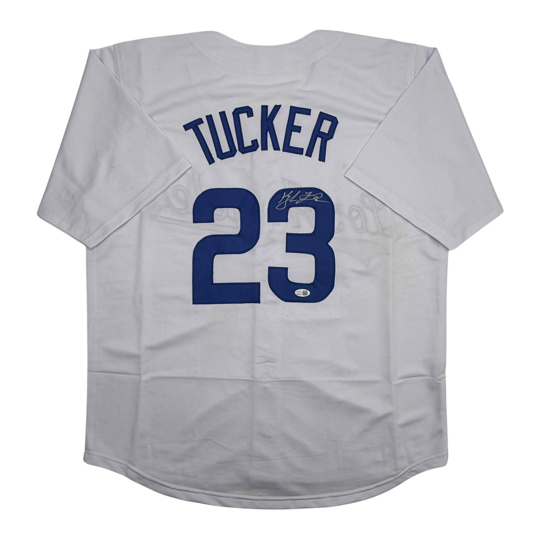 Autographed/Signed Kyle Tucker Los Angeles White Baseball Jersey JSA COA