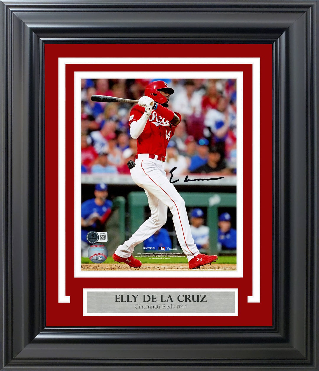 Elly De La Cruz Signed Framed 8x10 Photo Cincinnati Reds HR Swing Beckett BAS QR