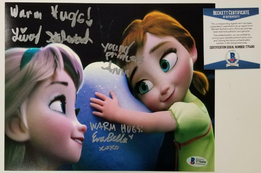 Disney Frozen Livvy Stubenrauch Eva Bella signed 8x10 Photo #4 Elsa Anna ~ BAS