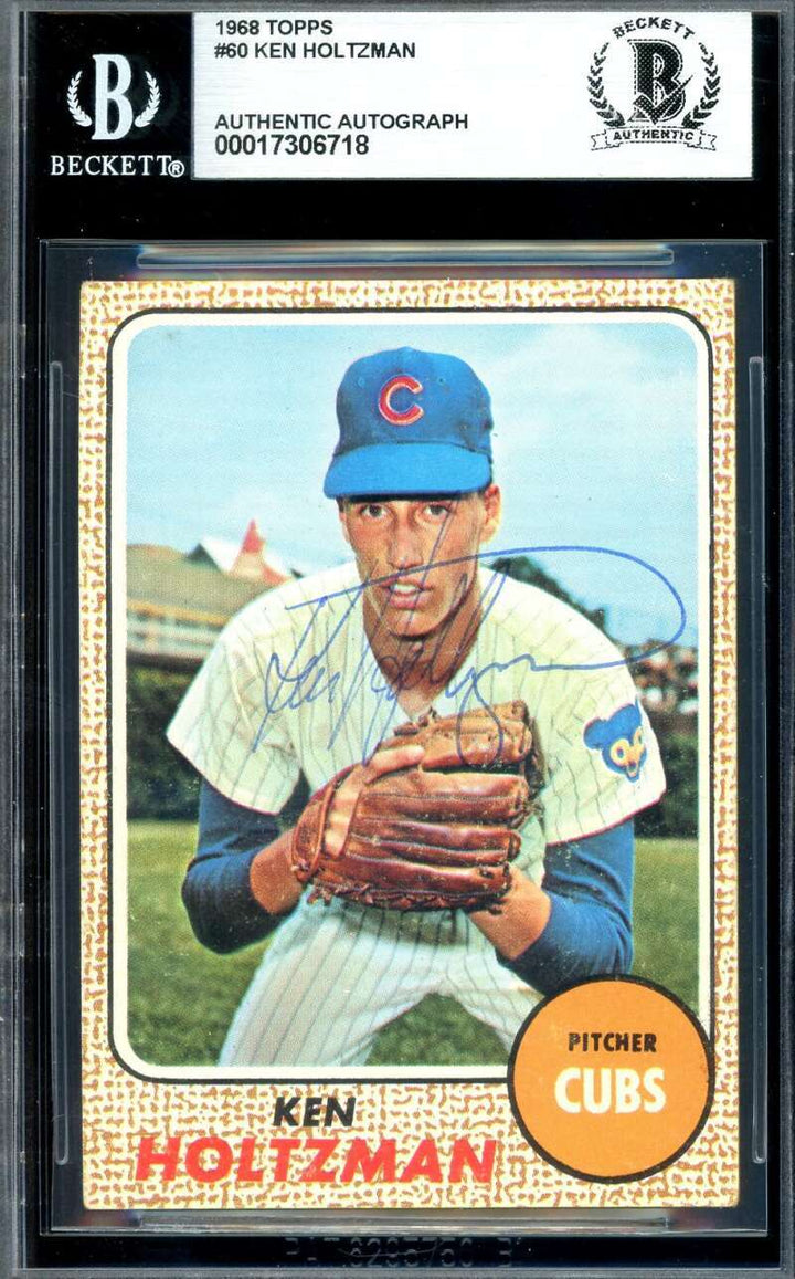 Ken Holtzman Beckett BAS Vintage Signed 1968 Topps Autograph