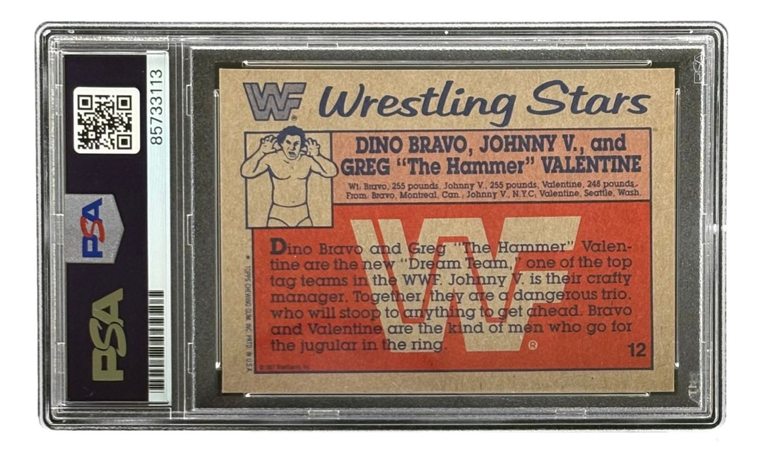 Greg Valentine Signed 1987 Topps #12 WWF WWE Trading Card PSA/DNA