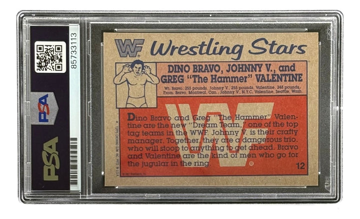 Greg Valentine Signed 1987 Topps #12 WWF WWE Trading Card PSA/DNA