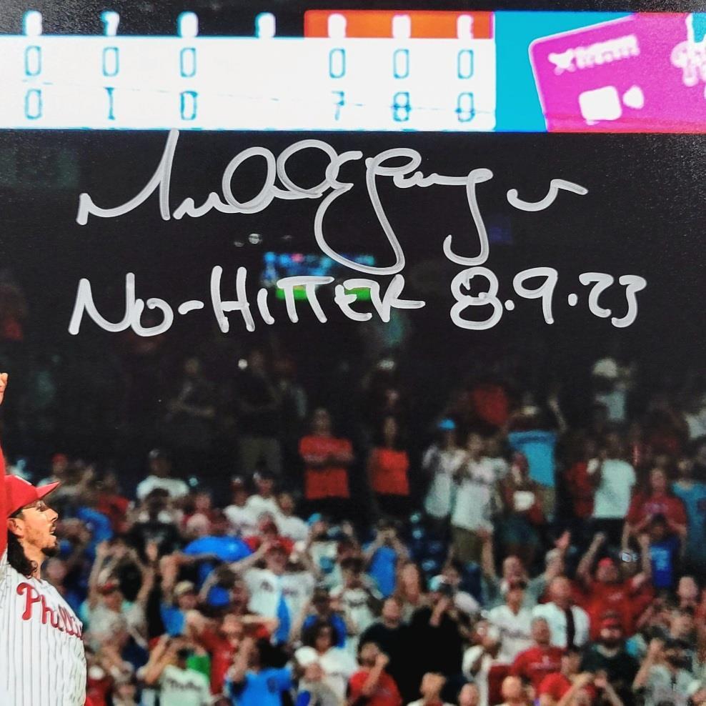Michael Lorenzen signed "No Hitter 8-9-23" 11x14 Photo auto BAS Beckett Witness