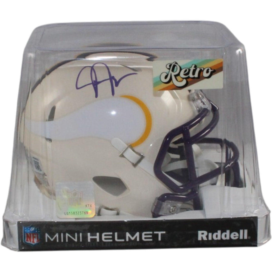 Justin Jefferson Autographed Minnesota Vikings Retro Mini Helmet Beckett W 56177