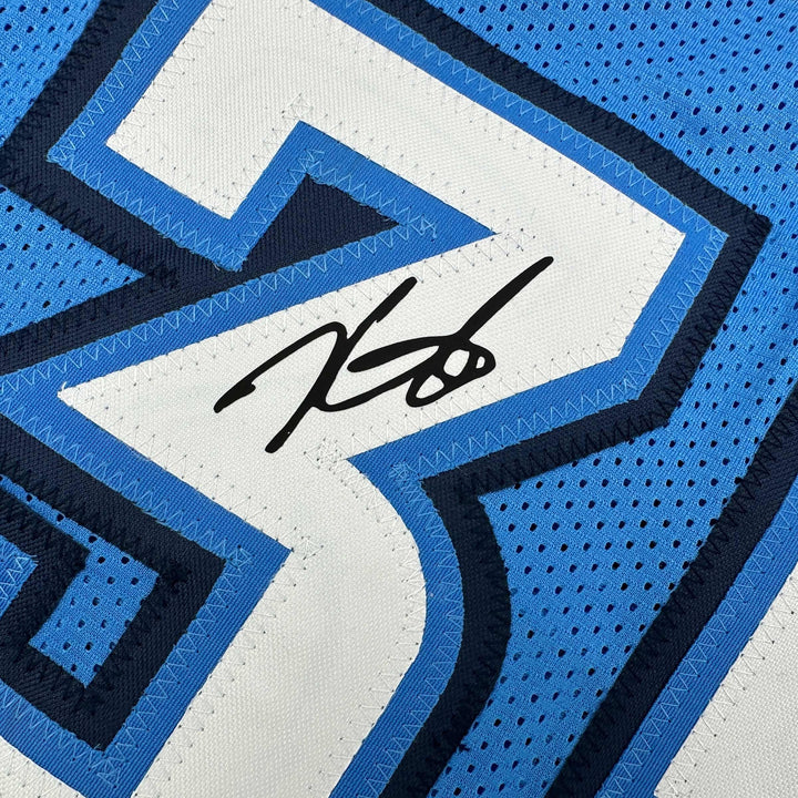 Facsimile Autographed Kevin Durant Oklahoma City Blue Reprint Jersey Men's XL