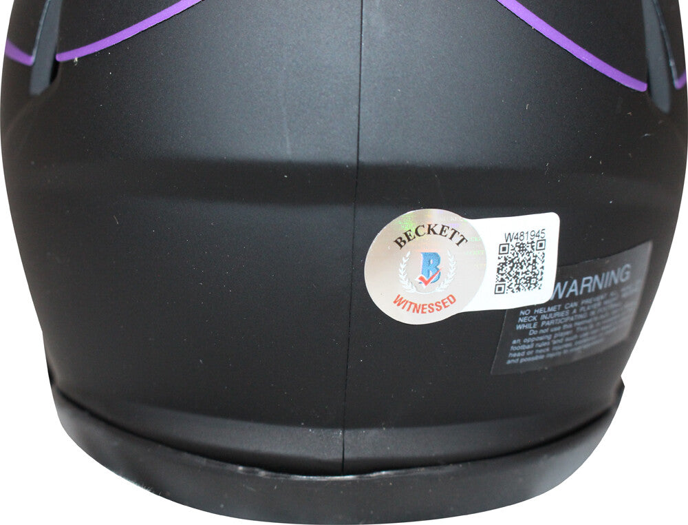 Randy Moss Signed Minnesota Vikings Eclipse Mini Helmet Beckett 40218