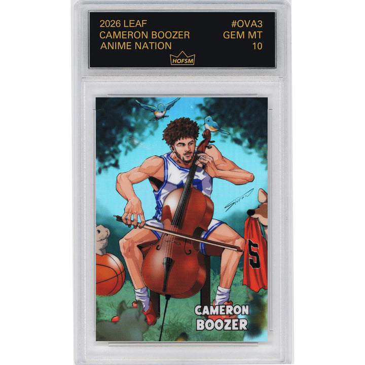 Graded 2026 Leaf Cameron Boozer #OVA3 Anime Nation RC Basketball Card HOFSM 10