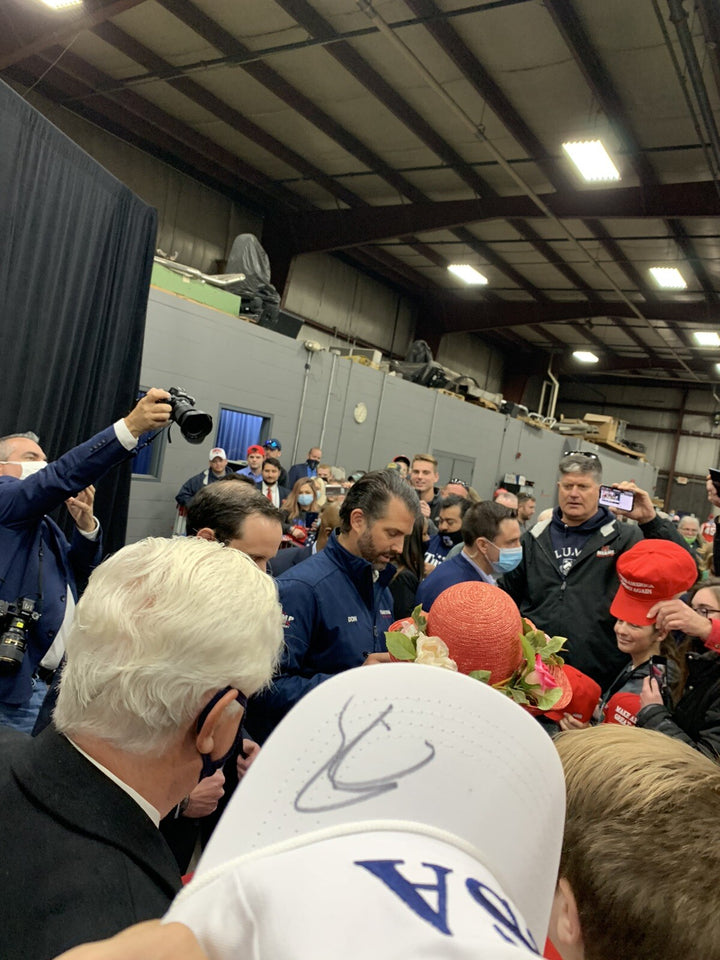 DONALD TRUMP JR SIGNED AUTOGRAPHED KEEP AMERICA GREAT AGAIN HAT 2020 MAGA COA !