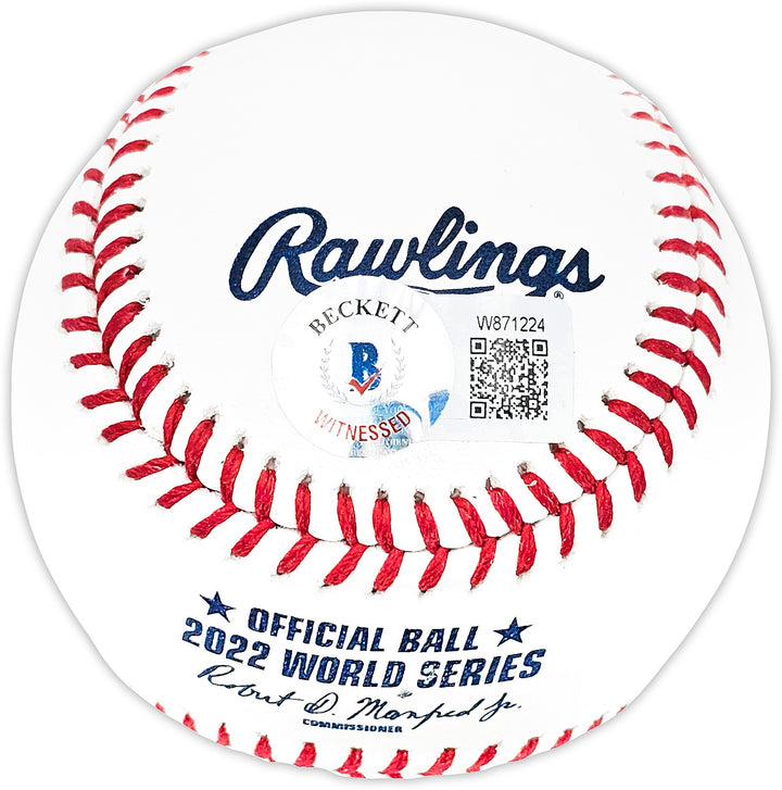 Kyle Tucker Signed Official 2022 WS Logo MLB Baseball Astros Beckett Witness