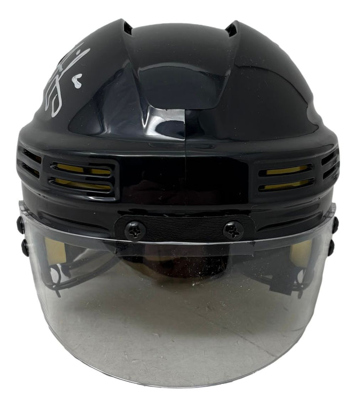 Jaromir Jagr Signed Pittsburgh Penguins Throwback Mini Helmet JSA QR