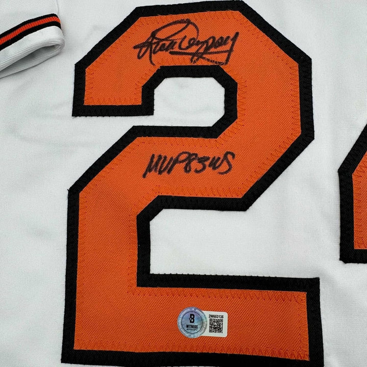 Framed Autographed/Signed Rick Dempsey "MVP 83 WS" 35x39 White Jersey COA