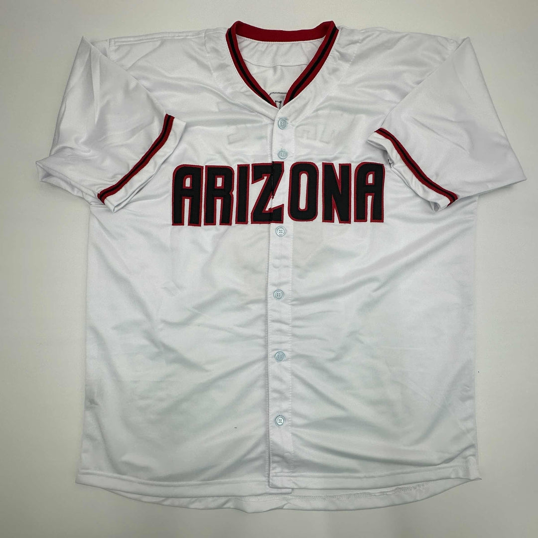 Facsimile Autographed Ketel Marte Arizona White Reprint Jersey Size Men's XL