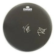 Joe Elliott Phil Collen Def Leppard Signed 15" Flt Black Evans Drum Head JSA ITP