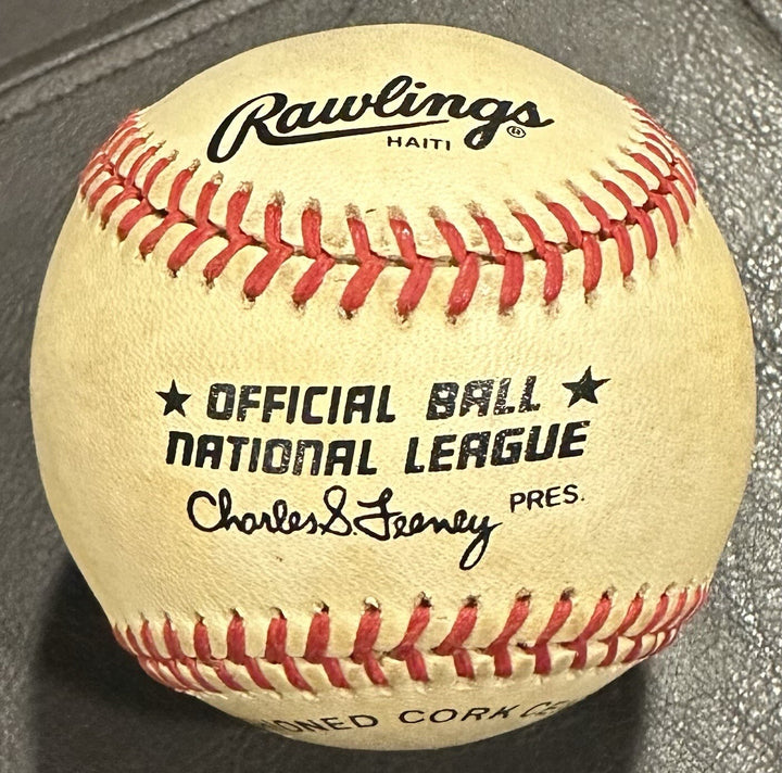 Lenny Dykstra Ray Knight NL Feeney Baseball 1986 Mets Early Autograph WS MVP COA