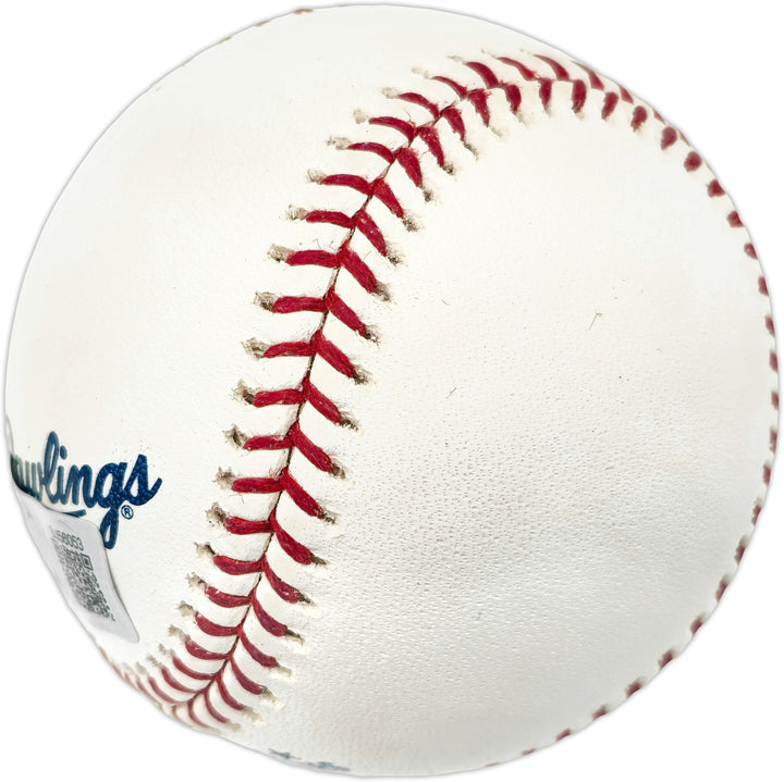 Mookie Betts Auto Off. 2018 WS Logo Baseball Red Sox & Dodgers Beckett BJ56053