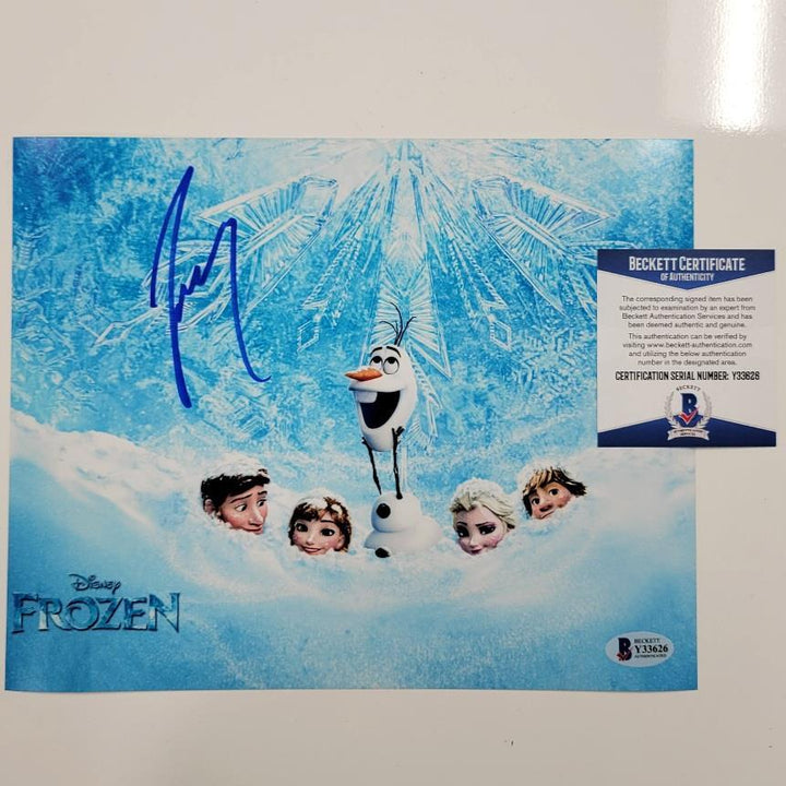 Josh Gad signed Disney Frozen 8x10 Photo Voice of Olaf autograph Beckett BAS COA
