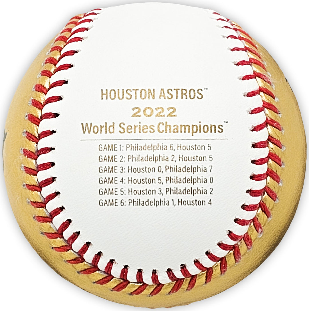 Kyle Tucker Signed Official 2022 Gold WS Gold MLB Baseball Astros Beckett Wit