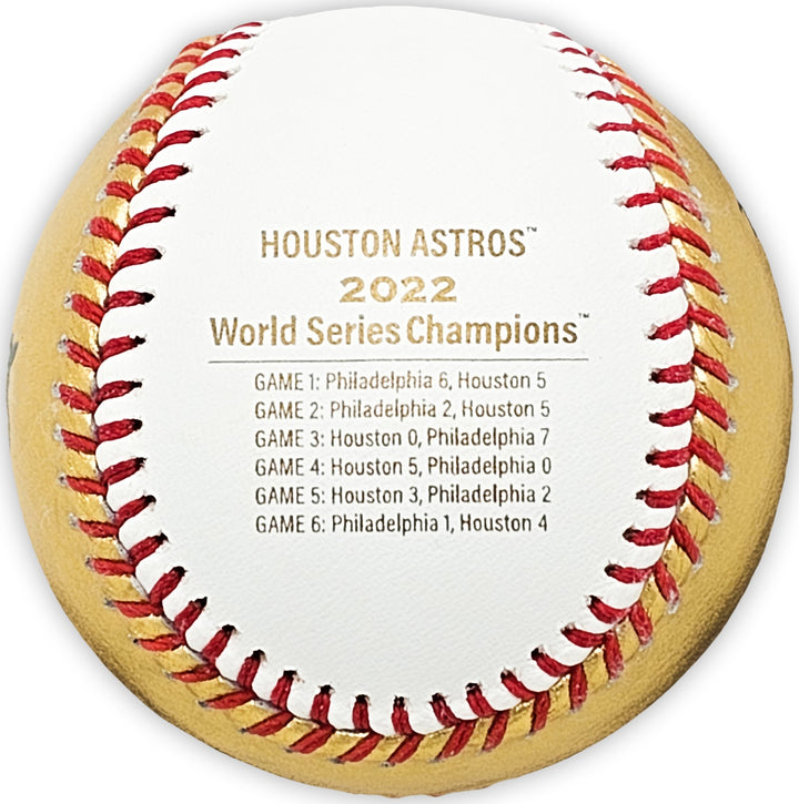 Kyle Tucker Signed Official 2022 Gold WS Gold MLB Baseball Astros Beckett Wit