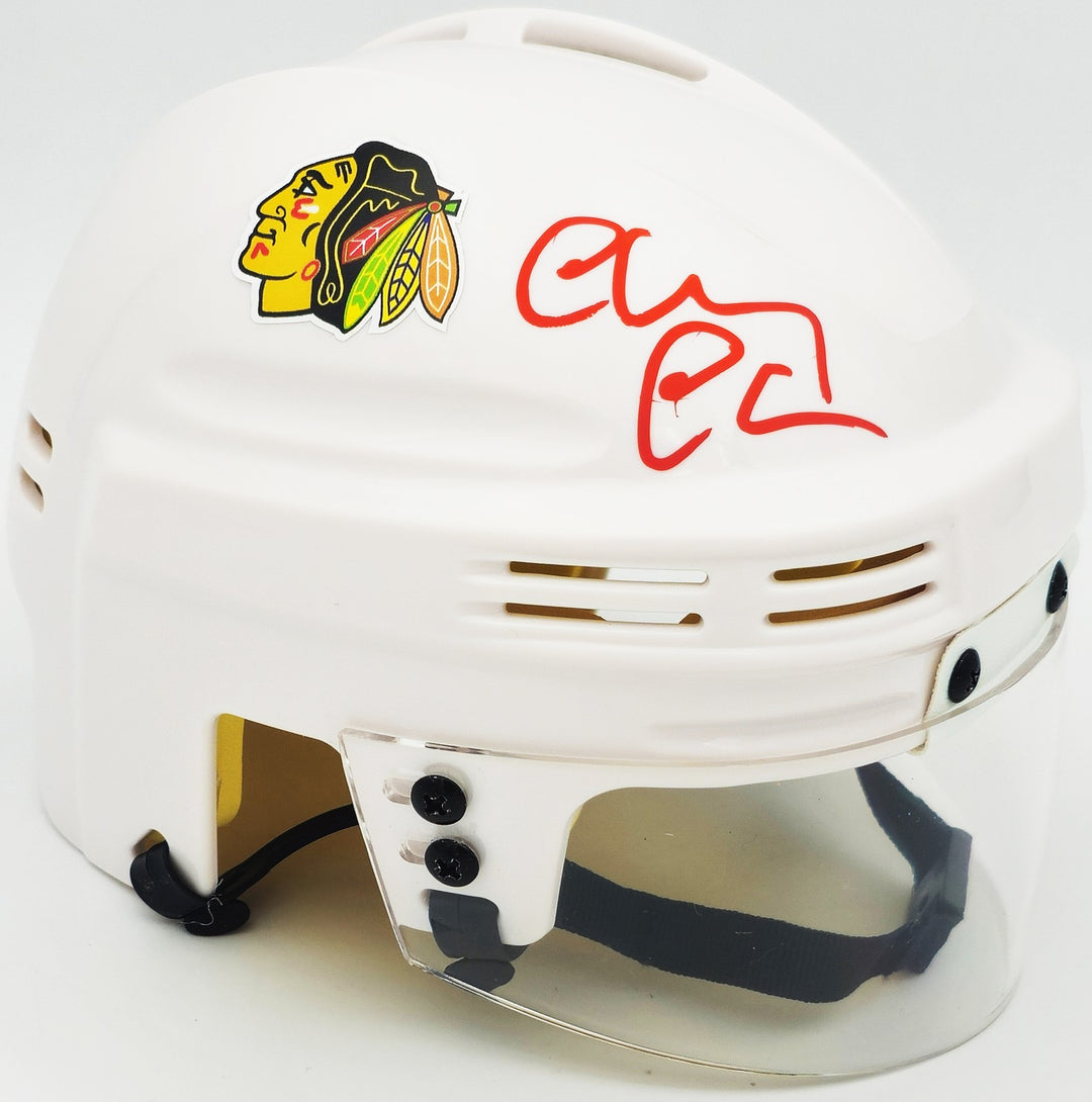 Chevy Chase Auto Blackhawks White Speed Mini Helmet Christmas Vacation Beckett