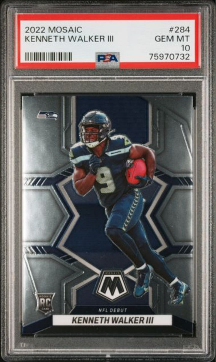 Graded 2022 Panini Mosaic Kenneth Walker III #284 Rookie RC Card PSA 10 Gem Mint