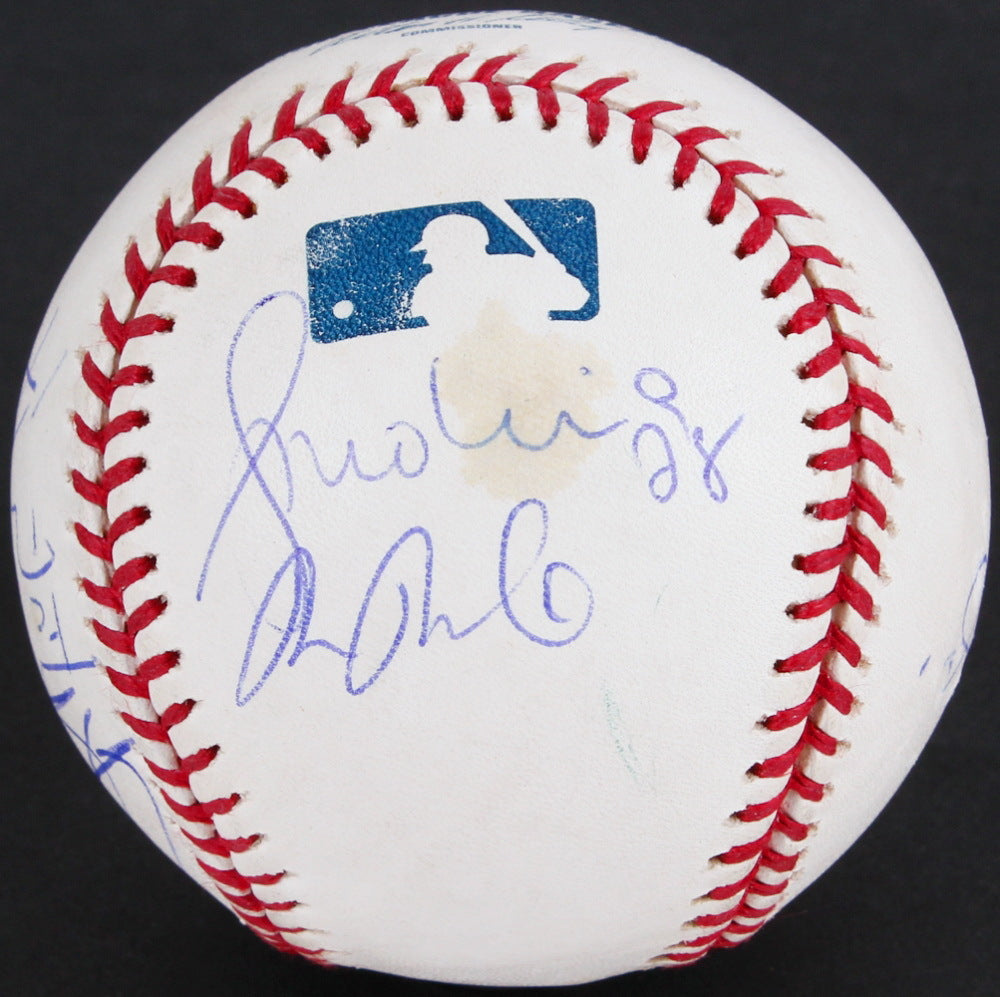 ANAHEIM ANGELS 2004 TEAM SIGNED BALL MOLINA REINEKE LACKEY GUILLEN F-ROD KENNEDY