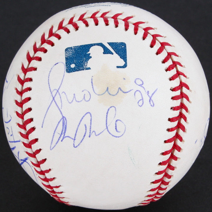 ANAHEIM ANGELS 2004 TEAM SIGNED BALL MOLINA REINEKE LACKEY GUILLEN F-ROD KENNEDY