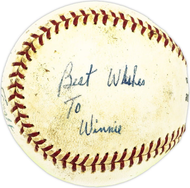 Harry Craft Auto Giles NL Baseball Reds Colt .45s Best Wishes To Winnie Beckett