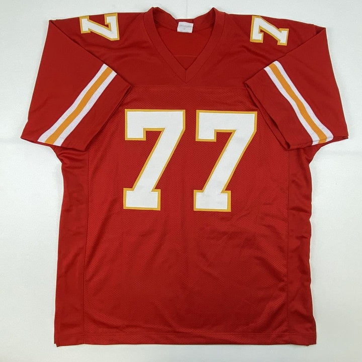 Autographed/Signed Willie Roaf HOF 2012 Kansas City Red Jersey BAS COA