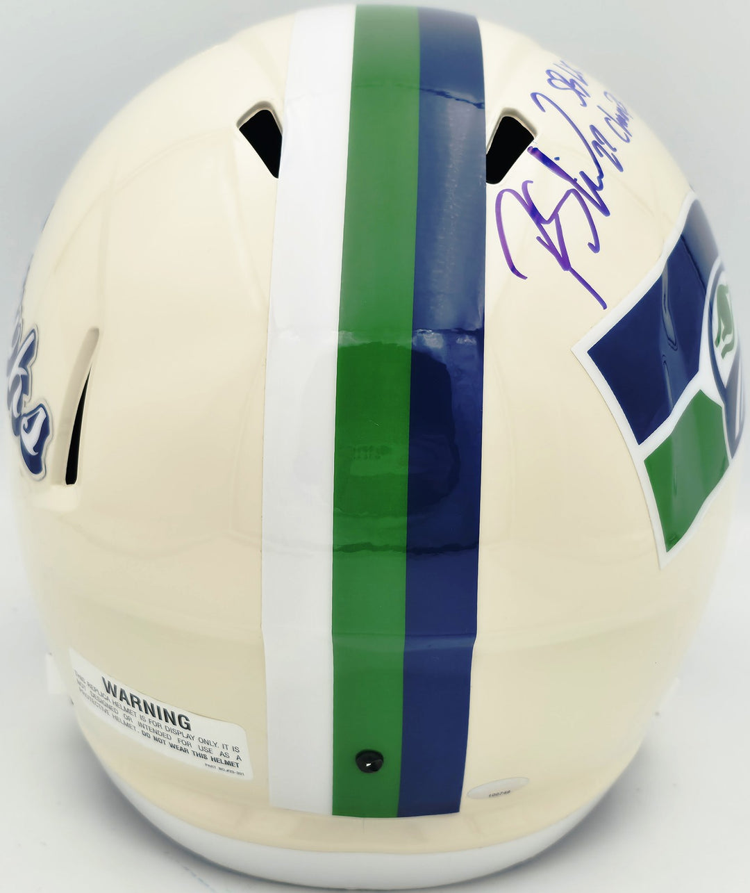 Rashid Shaheed Signed Seahawks Cream Retro Full Size Speed Replica Helmet MCS