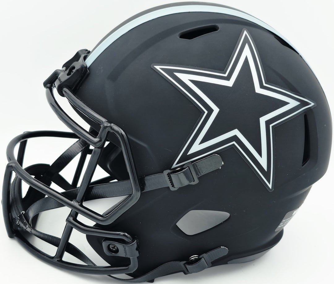George Pickens Signed Cowboys Eclipse Black Full Sz Speed Rep Helmet JSA Witness