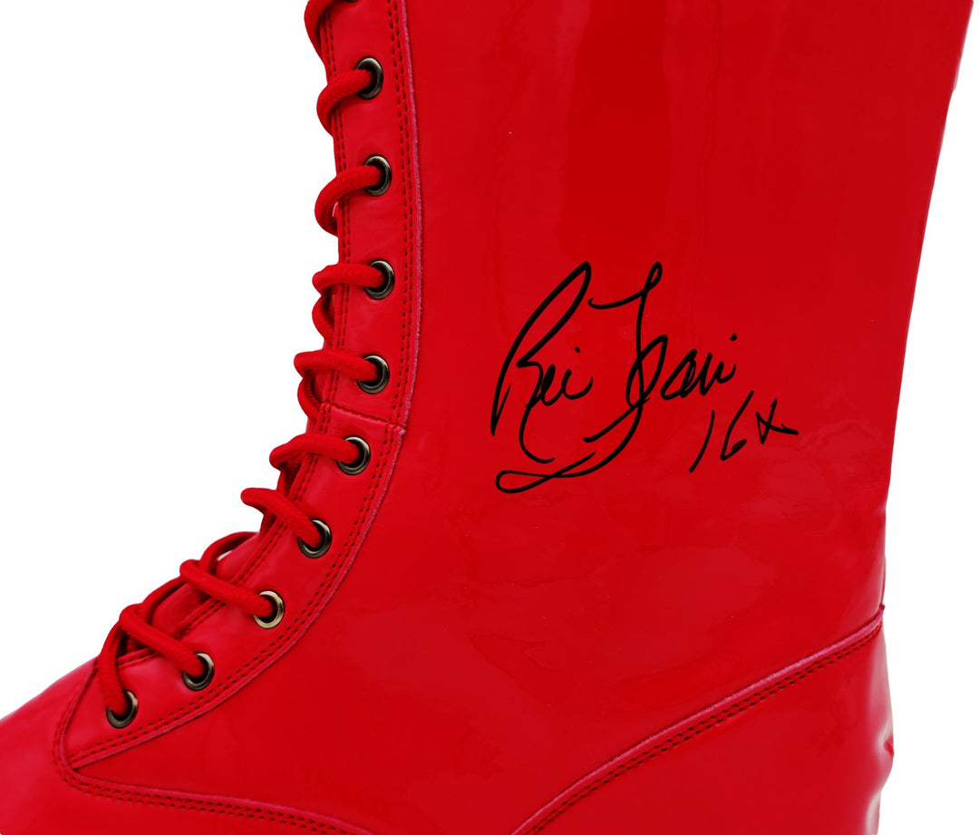 Ric Flair Signed Red Left Footed Boot WWE "16x" JSA Ball