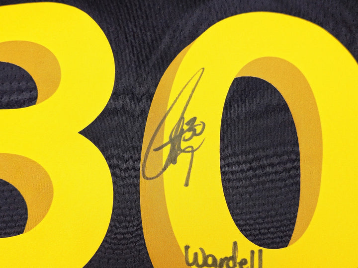 Warriors Stephen Curry Auto Black Nike Swingman City Jersey 48 Wardell Beckett