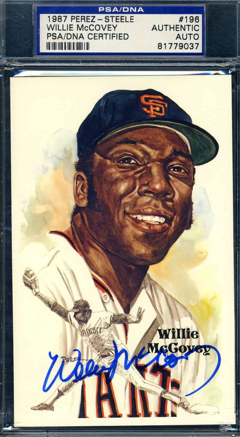 Willie McCovey PSA DNA Coa Signed Perez Steele Postcard Set Break Autograph