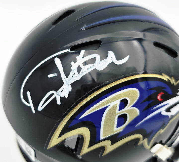 Derrick Henry Signed Baltimore Ravens Black Speed Mini Helmet Beckett Witness
