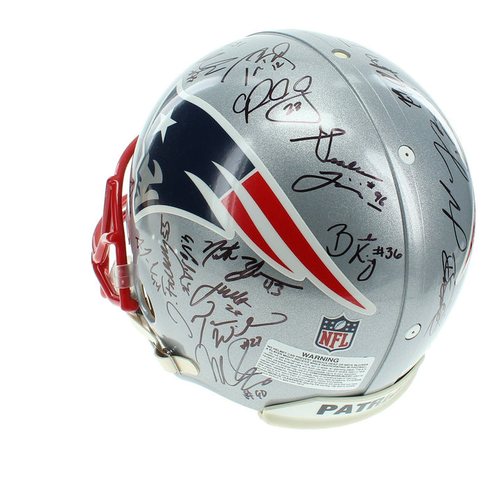 2015-16 New England Patriots Team Signed Helmet JSA COA Tom Brady Gronkowski +33