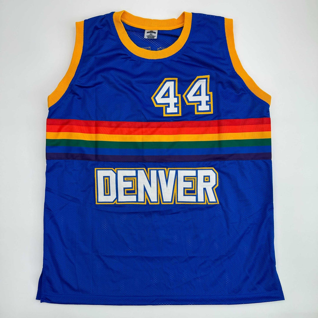 Autographed/Signed Dan Issel Denver Blue Retro Rainbow Jersey JSA COA