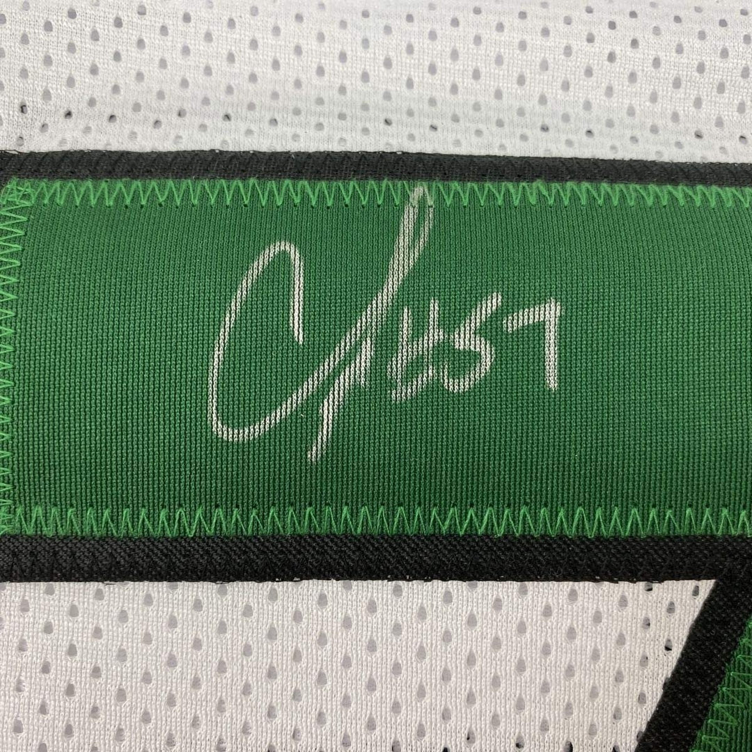 Framed Signed CJ C.J. Mosley 35x39 New York White Jersey JSA COA