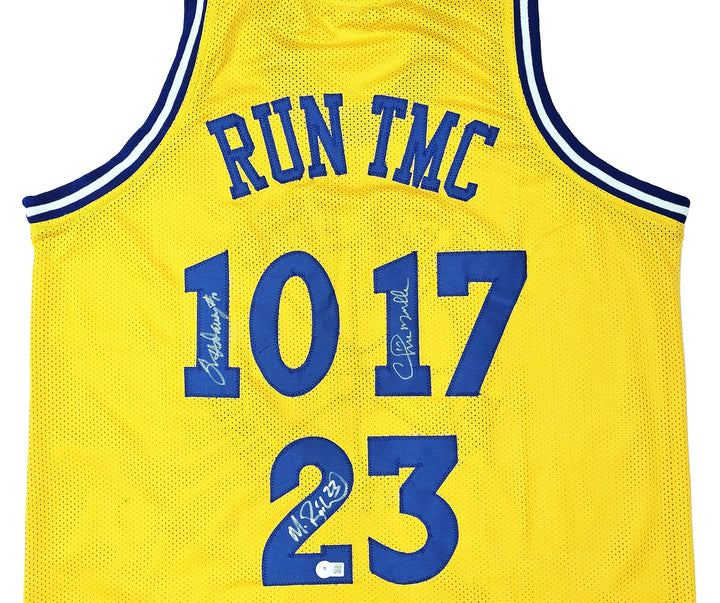 Warriors Chris Mullin, Tim Hardaway & Mitch Richmond Auto Jersey Run TMC Beckett