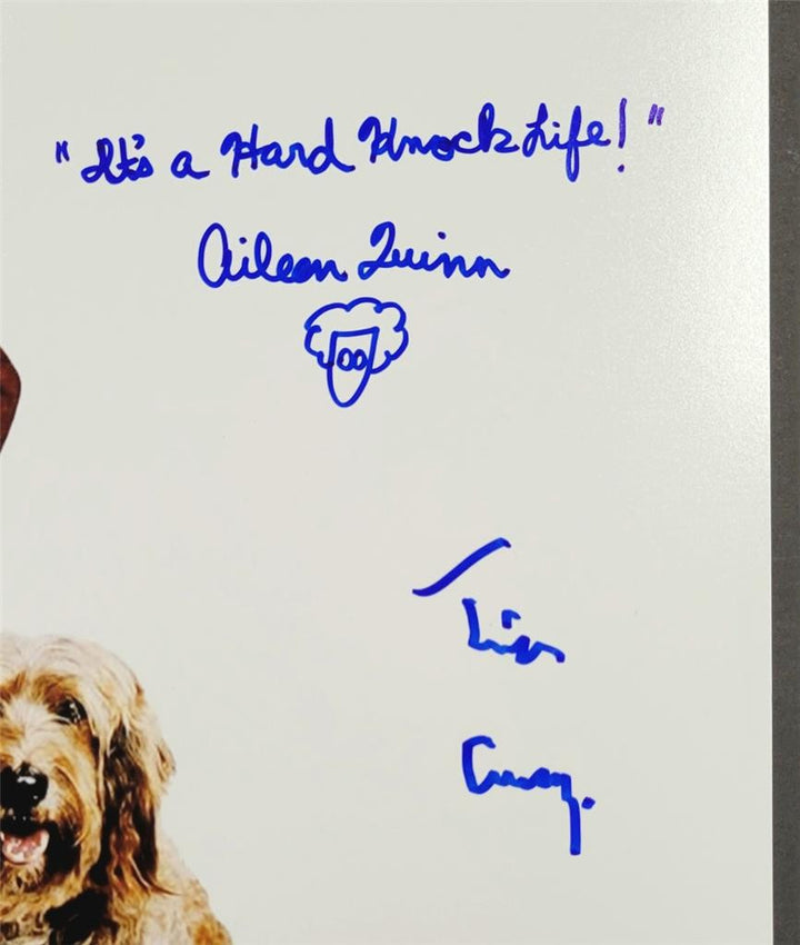 Tim Curry & Aileen Quinn signed Annie "Hard Knock Life" 11x17 Photo Beckett BAS