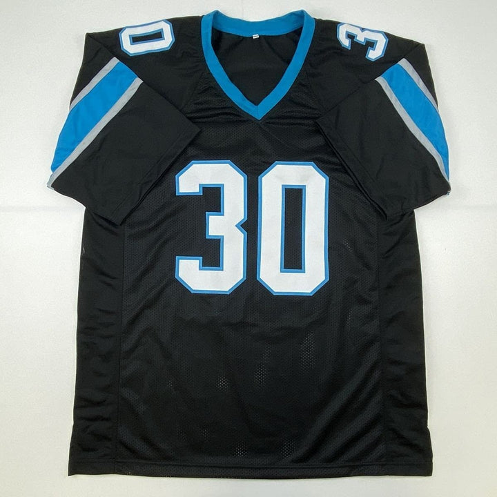 Autographed/Signed Chuba Hubbard Carolina Black Jersey Beckett BAS COA